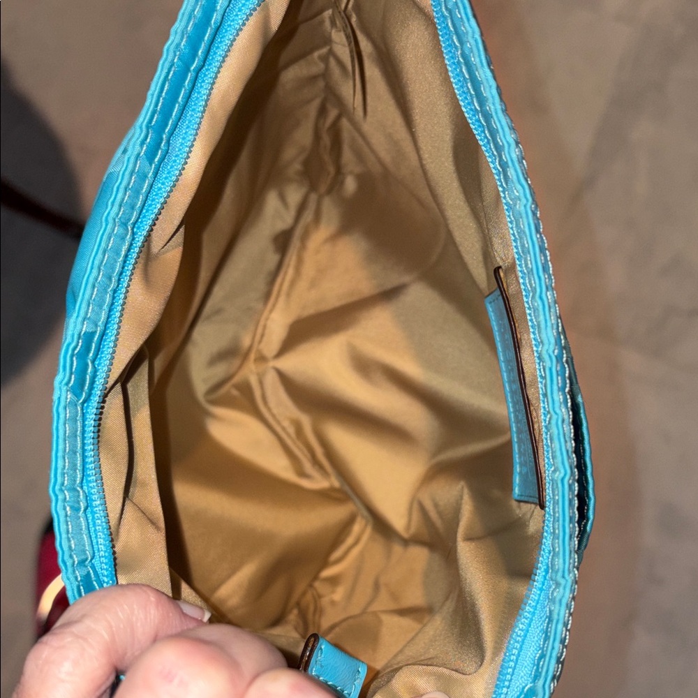 Coach Getaway signature monogram jacquard aqua blue Crossbody/shoulder bag - Picture 14 of 15